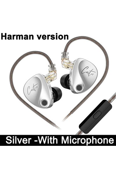 Choice Harman-With Mic KZ Castor Wired Earphone Improved Bass HiFi Earphones 2 Dynamic Tunable Balance Moni