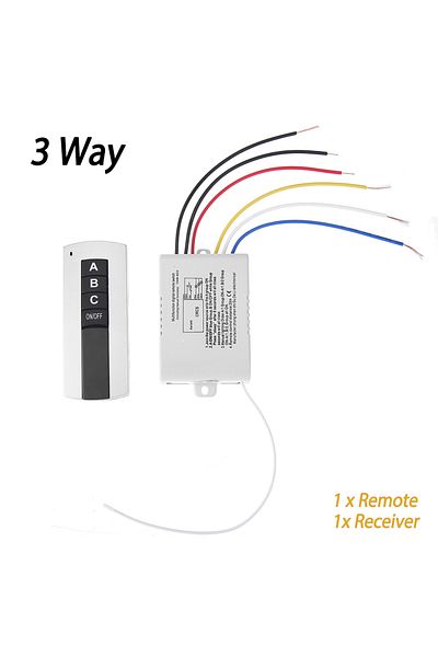 ALLOYSEED 3 Way No Holder 1/2/3 Way ON/OFF 220V Wireless Remote Control Switch for Lamp Light Smart Home Remot