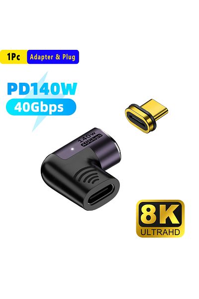 Choice Model A 1Pc Adapter McGiLLon PD140W USB4.0 40Gbps Thunderbolt3 Magnetic Type-C OTG USB C To USB-C Fa