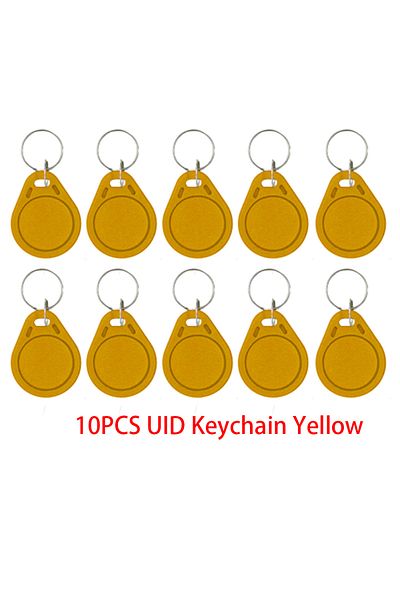 10PCS-yellow 5/10pcs Rfid Smart Chip Rewritable Ic Uid Keychain 0 Sector Modifiable Waterproof Label