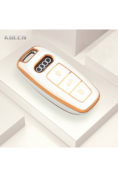 Choice1 حافظة مفاتيح سيارة من البولي يوريثان الحراري باللون الأبيض الأنيق بدو...