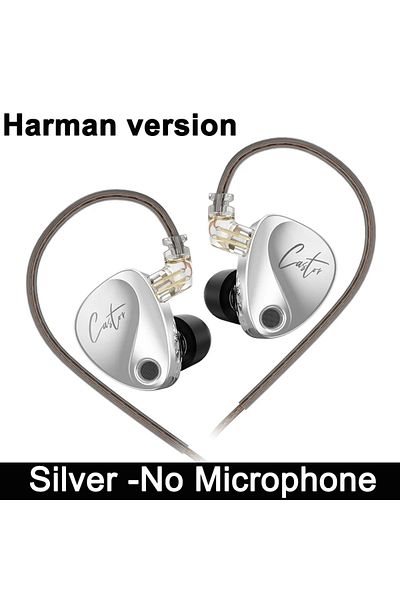 Choice Harman-No Mic KZ Castor Wired Earphone Improved Bass HiFi Earphones 2 Dynamic Tunable Balance Monito