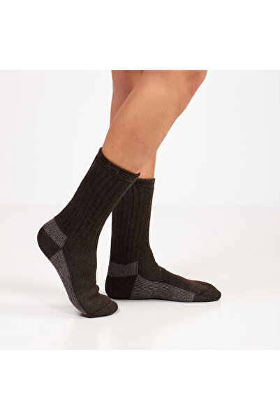 Go With Alpaka Yünlü Tam Havlulu Kalın Yıkamalı Kışlık Kadın Erkek Termal Çorap 6005-6006