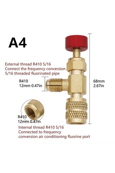 Choice A4 1PC Refrigeration Charging Air Conditioning Adapter For R410A R22 1/4" Liquid Safety Liquid Valve