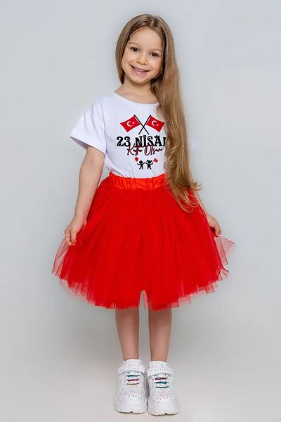MYADA Happy April 23 Happy Kids Printed Tutu Skirt Set of 2 23427