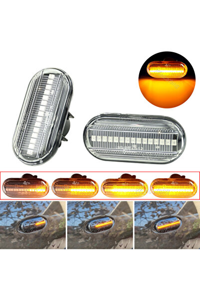 Choice1 مصباح إشارة انعطاف ديناميكي LED من الكريستال الديناميكي مكون من قطعتي...