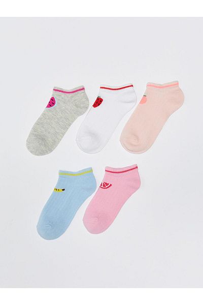 LC Waikiki Ciorapi papuci pentru fete cu model, pachet de 5 (S3)