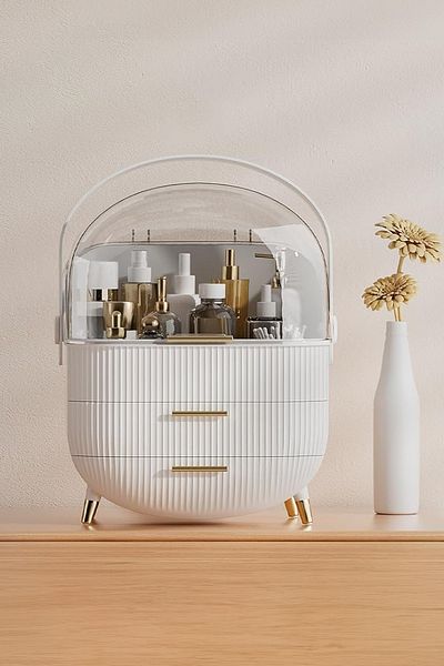 Kitchen Life Organizator de raft pentru baie cu sertar Organizator de machiaj și cutie pentru scaun