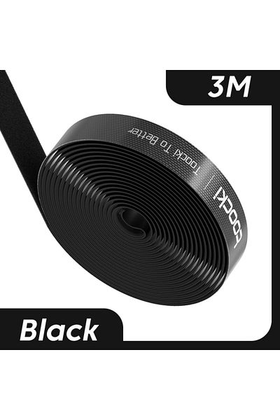 Toocki 3M Black Toocki Cable Organizer Wire Winder USB Cable Management Protector Earphone Mouse Cord Ties
