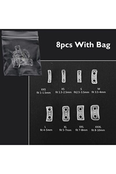 Choice أداة ضبط حجم الخاتم الشفافة غير المرئية المصنوعة من السيليكون الأبيض مع 8 أحجام قابلة للتعديل بمشد ثابت