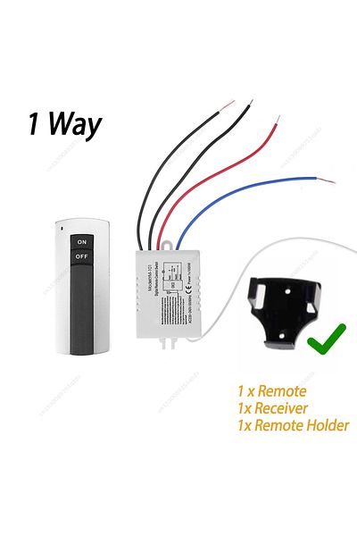 ALLOYSEED 1 Way With Holder 1/2/3 Way ON/OFF 220V Wireless Remote Control Switch for Lamp Light Smart Home Rem