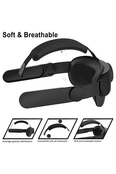 Choice Black Head Strap Compatible With Oculus Quest 2,vr Accessories Adjustable Elite Strap Replacement Fo