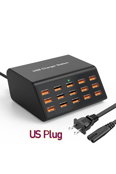 Choice US Plug 100W Desktop Universal USB Charger 15 Ports USB Fast Charging Station For Ipad Iphone 15 14