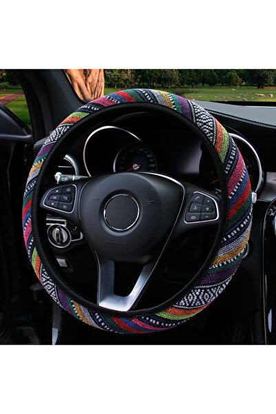 Choice قماش كتان ملون قابل للتنفس، لوازم سيارات على الطراز البوهيمي بدون حلقة...