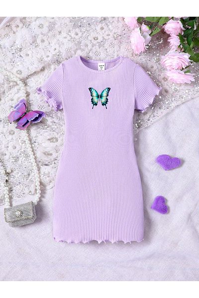 Keywest Rochie cu maneca scurta cu imprimeu fluture