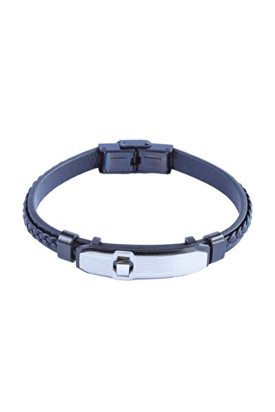 Necati Gün Leather Plate Men's Bracelet