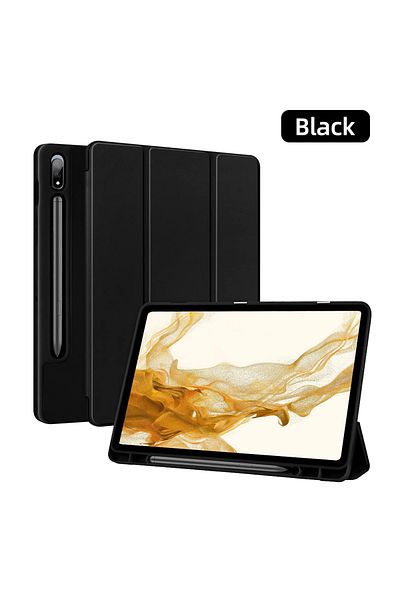 Hansong حافظة لجهاز سامسونج جالاكسي تاب S7 S8 11 باللون الأسود لجهاز تاب S8 Ultra 14.6 S8 Plus S7 Plus S7 FE 12.4 S7 S8