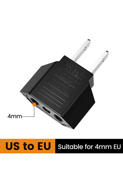 Choice 1PCS Black Elough 4.0mm US To EU Converter Plugs European EU To US America Travel Plug Adapter US to