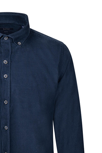 Hatemoğlu indigo Slim Fit 100% бавовна, комір на ґудзиках, довгі рукави, класична сорочка