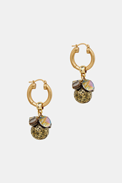 W Collection أقراط هيماتيت نحاسية اللون