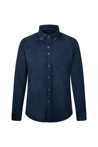 Hatemoğlu Κλασικό πουκάμισο indigo Slim Fit 100% βαμβακερό γιακά με κουμπιά μακρυμάνικο