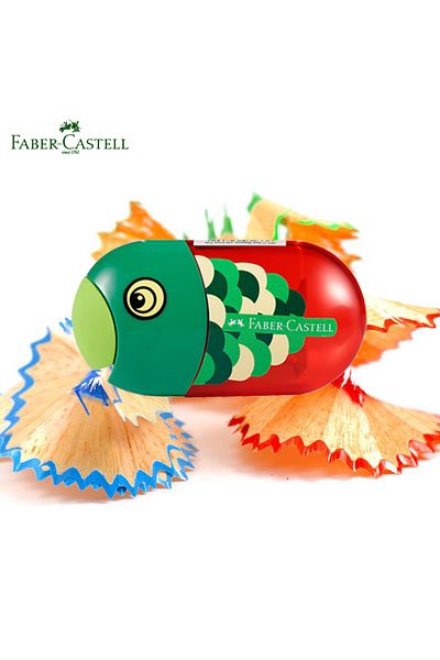 Choice 1Pc Fish 1Pc Faber Castell Double Hole Pencil Sharpener with Eraser Ladybug / Fish / Eagle Cute Stat