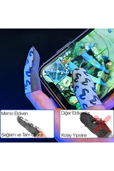 Polhammobile Polham 2Pcs Sweat and Waterproof Gamer Finger Gloves, 3mm Silver Non-Abrasive Fabric Finger Gloves