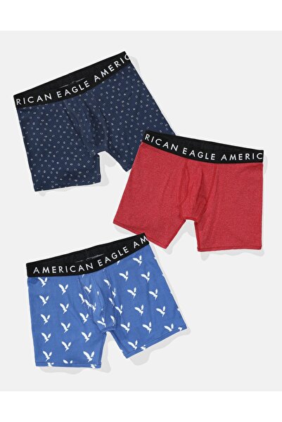 AMERICAN EAGLE مجموعة من 3 قطع من ملابس داخلية بوكسر كلاسيكية مقاس 6 بوصات من AEO