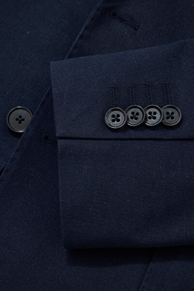 W Collection Dark Blue Buttoned Jacket