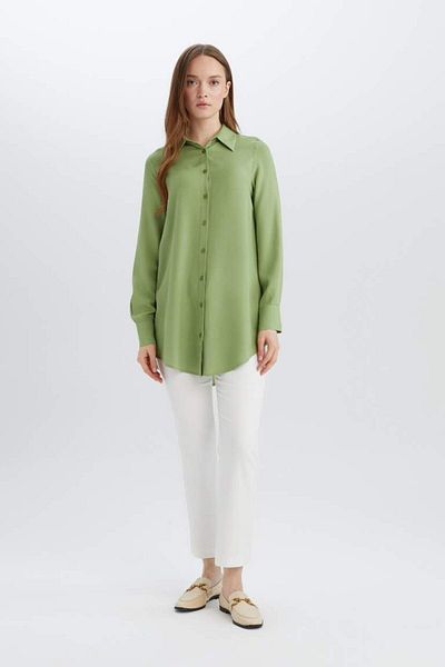DeFacto New Season Regular Fit Basic Solid Long Sleeve Shirt Tunic