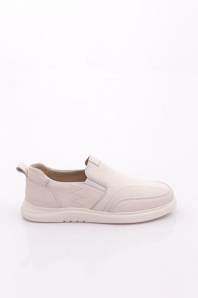 DGN Ανδρικά παπούτσια sneaker με ελαστικά πλαϊνά γνήσιο δέρμα σε ανοιχτό λευκό 72623616