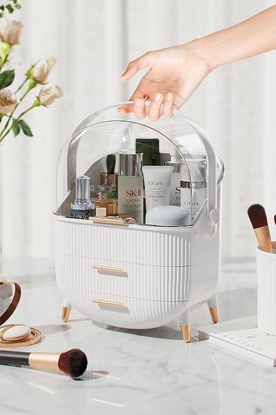 Kitchen Life Organizator de raft pentru baie cu sertar Organizator de machiaj și cutie pentru scaun