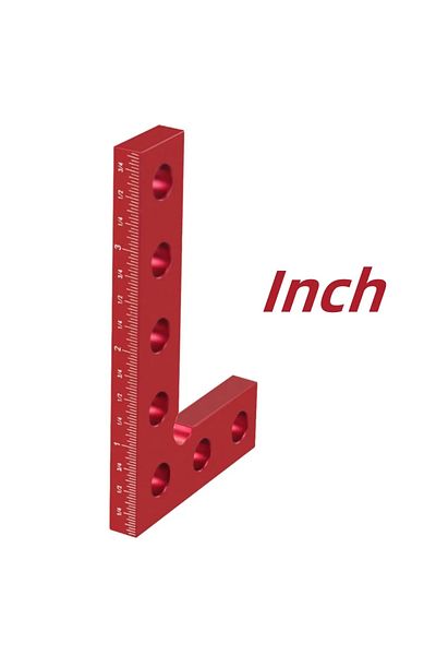 Choice L-100mm Inch Red Woodworking 90 Degree Precision Square Edge Marking Tool, Aluminum Carpentry Pocket