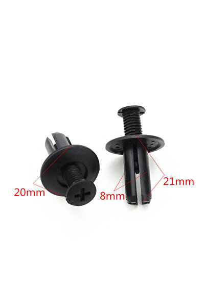 Choice1 21X8 50pcs Car 8mm Hole Plastic Rivets Fastener Push Clip Black Auto ...