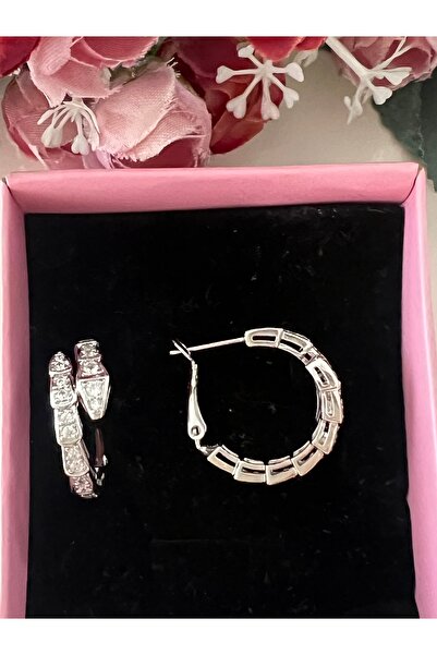 tones official Platin Kaplamalı-Vip-Full Taşlı Sarmal Yılan Küpe