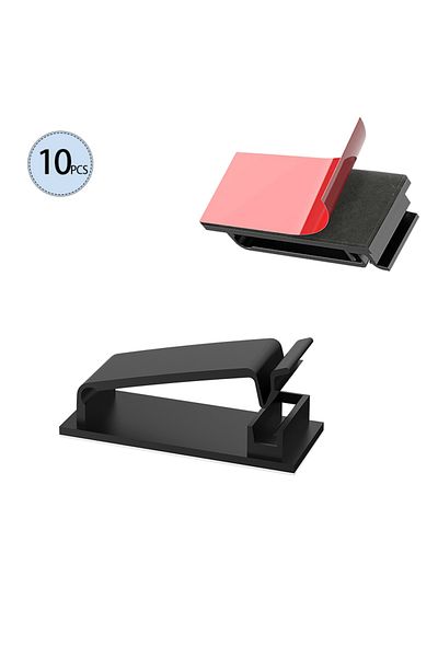 Choice Black-10PCS 50Pcs Self Adhesive Cable Management Clips, Cable Organizers Wire Clips Cord Holder for
