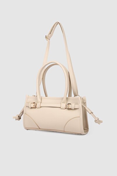 La La'Graccio Paris Women's Aura Soft Leather Elç and Cross Strap Mink Bag