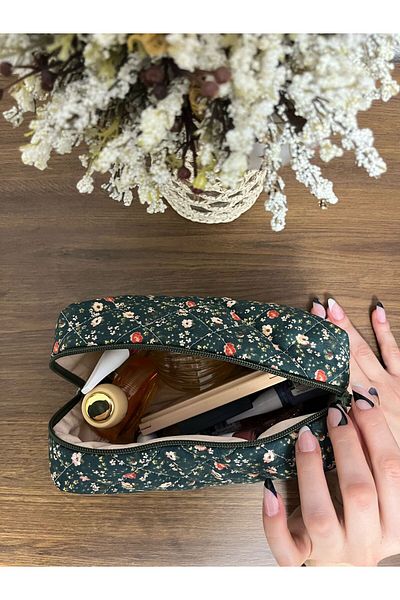 USF Retro Floral Pattern Makeup Bag Le Moulin Series