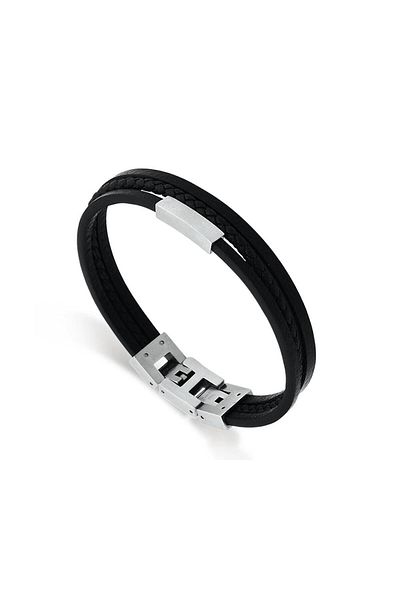 Necati Gün Ars013 Men's Leather Steel Bracelet