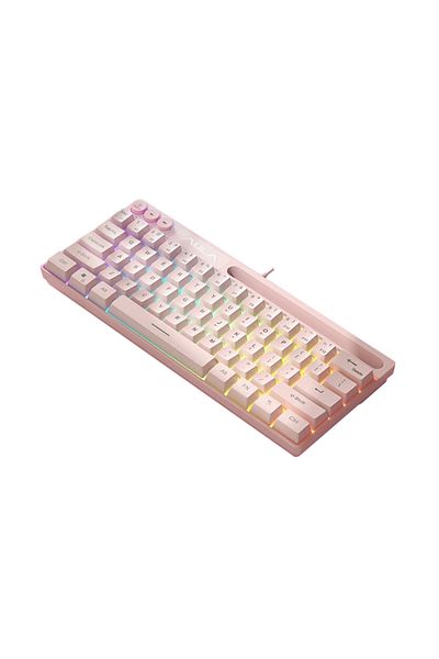 Choice Pink-RGB Effect AULA F3061 Mechanical Touch Feel Keyboard 61 Keys Wired Mini Keyboard RGB Backlight