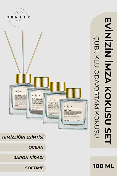 Sentex Home Premium 4'lü Paket Çubuklu Oda Kokusu