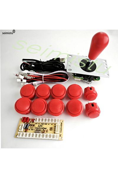 Choice 1 player--red ARCADE Joystick Copy SANWA Game Machine Arcade Console DIY Kit Push Buttons For PC Ras