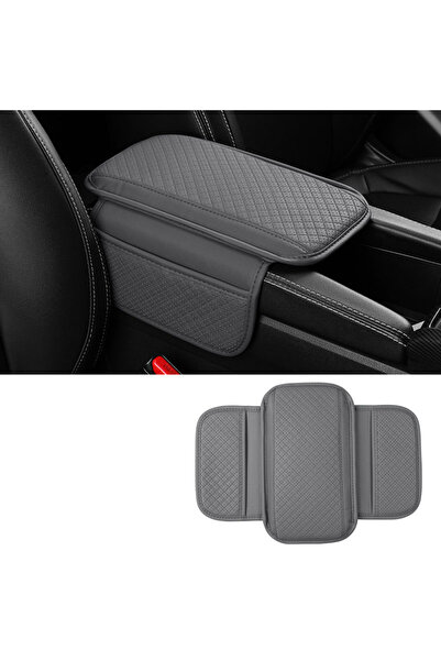 Choice1 وسادة مسند ذراع سيارة عالمية رمادية اللون، قطعة واحدة، مصنوعة من جلد ...