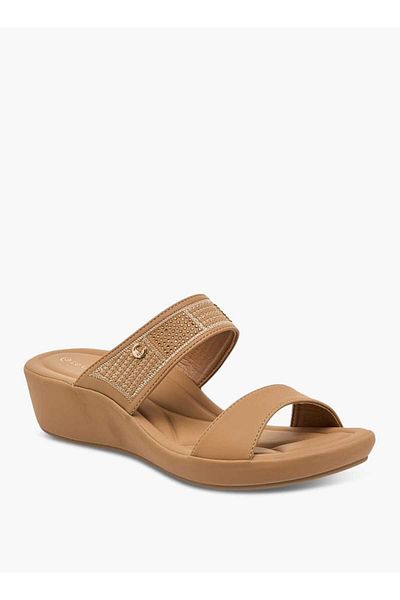 Le Confort Embellished Slip-On Sandals with Wedge Heels