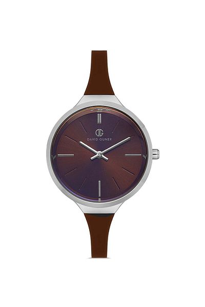 DAVID GUNER Women's Wristwatch Dg-8605Ld-K6 with Silver Coated Brown Dial
