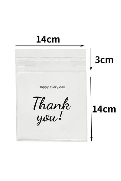 Choice 100pcs 14x14cm 50-100pcs Thank You Gift Bags Candy Cookie Packaging Plastic Adhesive Pouch for Weddi