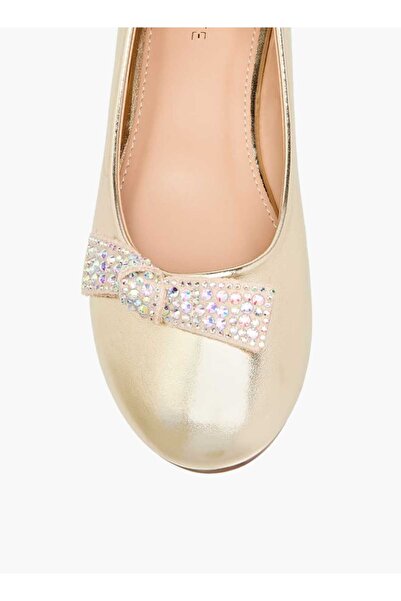 Celeste Celeste Women's Studded Bow Detail Slip-On Ballerina Shoes