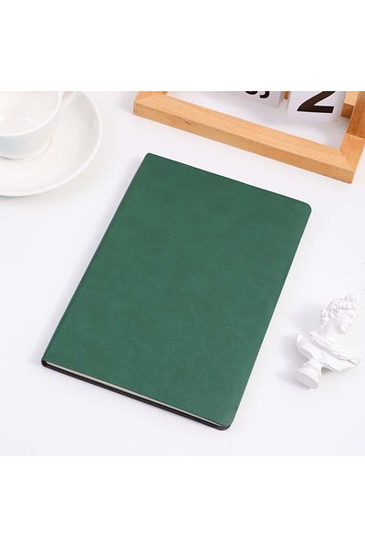 Choice A5 green A5 Soft Leather Notebook, 120 Pages, Office Stationery, Waterproof Cover, Comfortable Touch