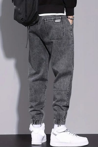 Tarz Cool Men's Smoked Waist and Elastic Leg Jogger Jeans