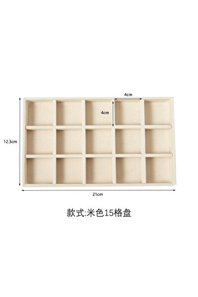 Choice Beige H Beige Jewelry Organizer Velvet Jewelry Storage Tray Display Ri...